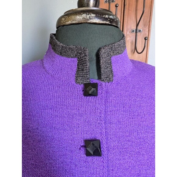 Vintage Purple Wool Sweater Jacket By Donollie Looms - Picture 9 of 10